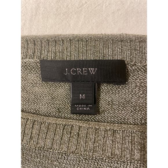 J Crew Womens Size Medium Linen Viscose Blend Sweater Knit Casual Grey Taupe - Picture 3 of 8